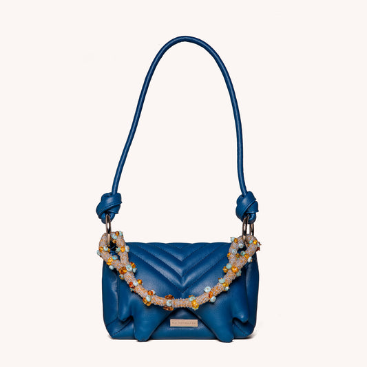 Ibakari Bag Blue Amber & Larimar Charm